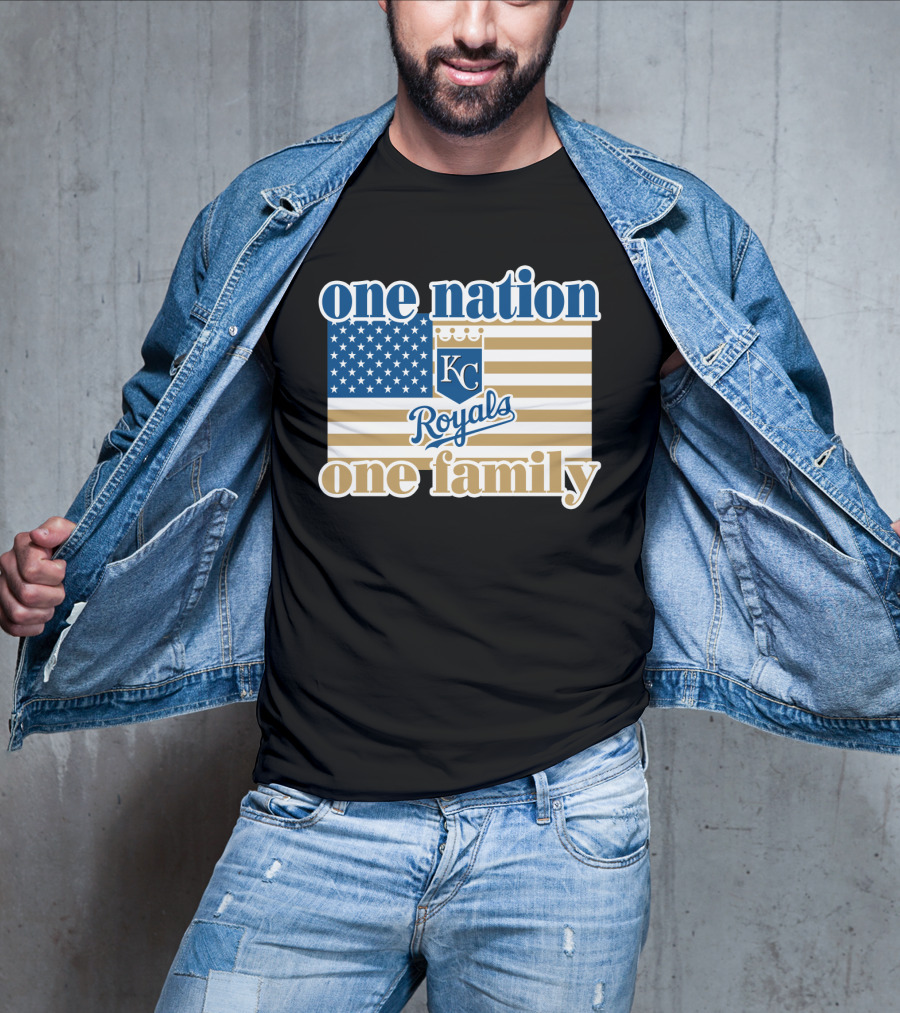 One Nation One Family Kc Royals American Flag T-Shirt