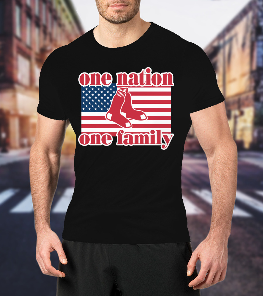 Boston Red Sox One Nation One Family American Flag T-Shirt
