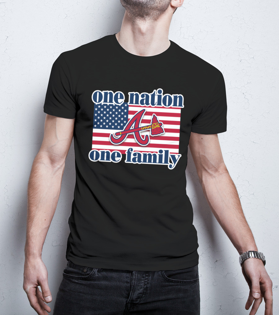 One Nation One Family Atlanta Braves American Flag T-Shirt