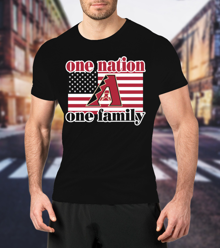 One Nation One Family Arizona Diamondbacks American Flag 61 T-Shirt