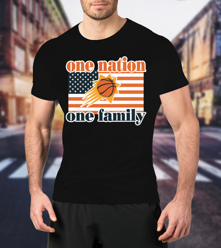 One Nation One Family Phoenix Suns Basketball American Flag T-Shirt