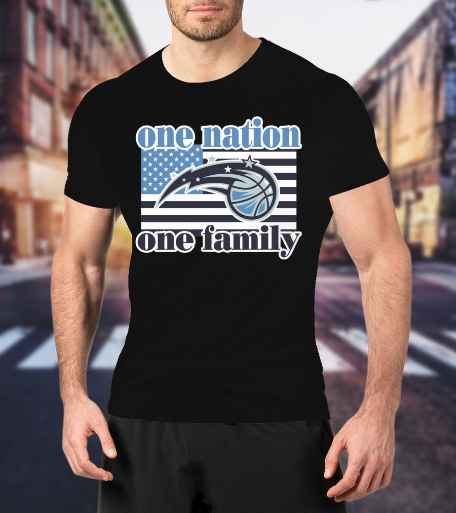 One Nation One Family Orlando Magic Basketball Flag T-Shirt