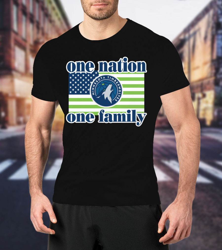 One Nation One Family Minnesota Timberwolves Flag T-Shirt
