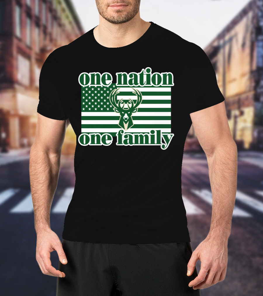 One Nation One Family 74 Milwaukee Bucks T-Shirt