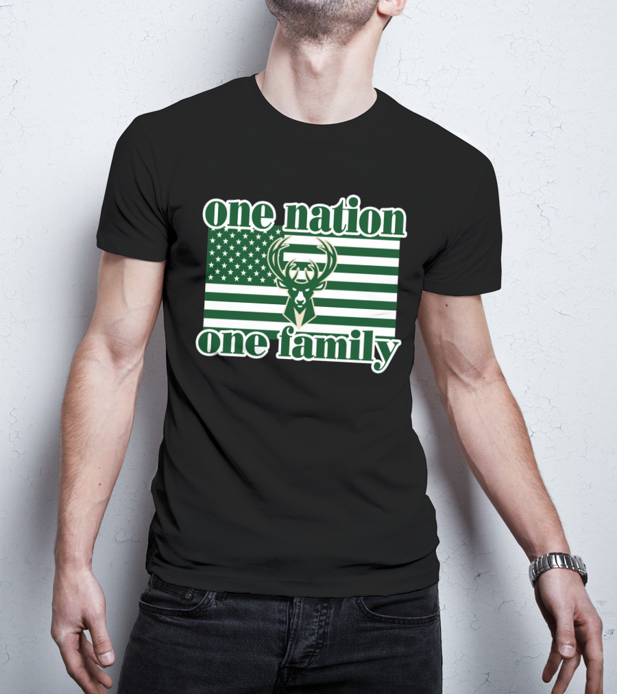 One Nation One Family 74 Milwaukee Bucks T-Shirt