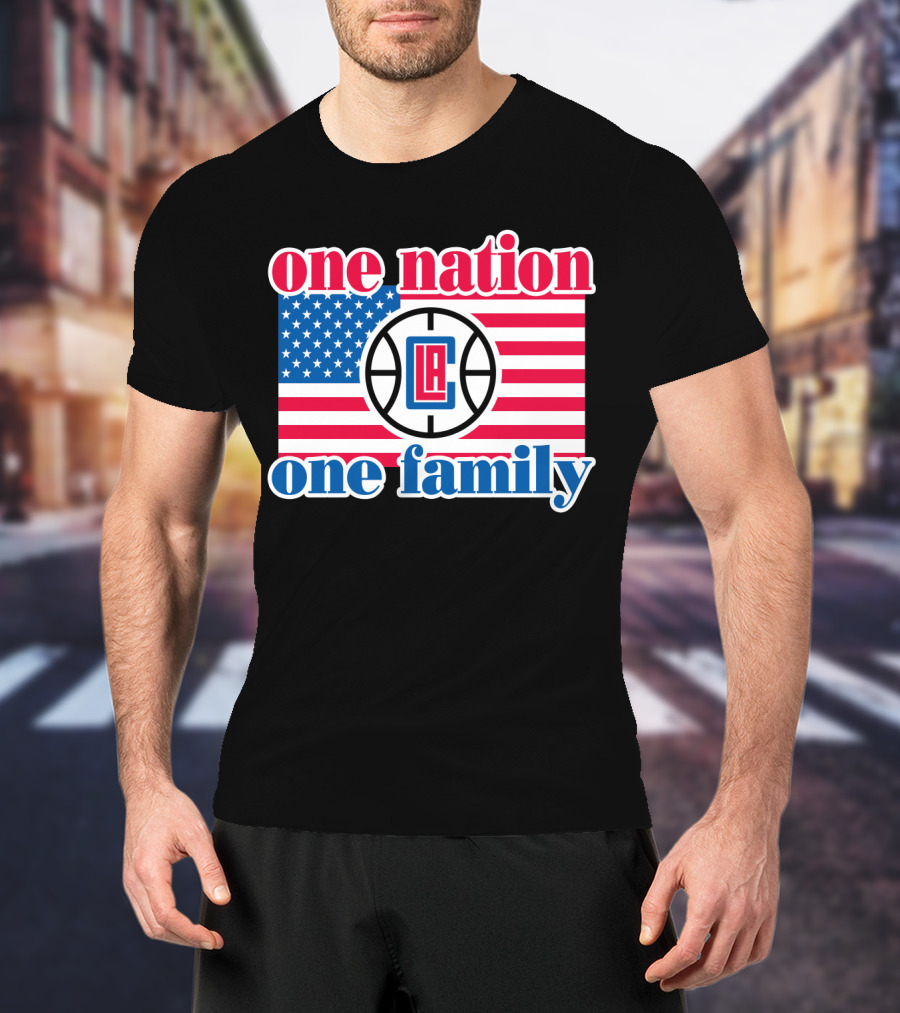 One Nation One Family La Clippers Usa Flag T-Shirt