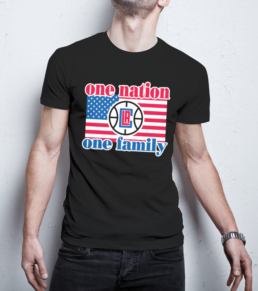One Nation One Family La Clippers Usa Flag T-Shirt