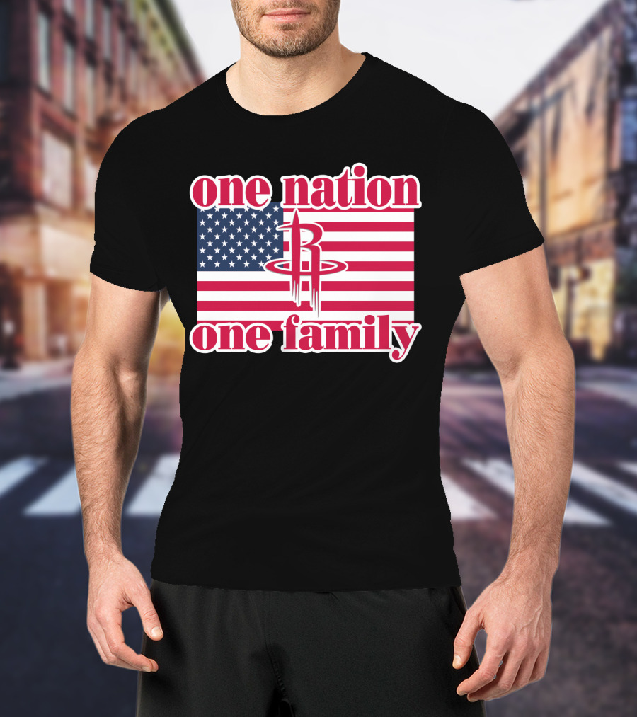 One Nation One Family 79 Houston Rockets Usa Flag T-Shirt
