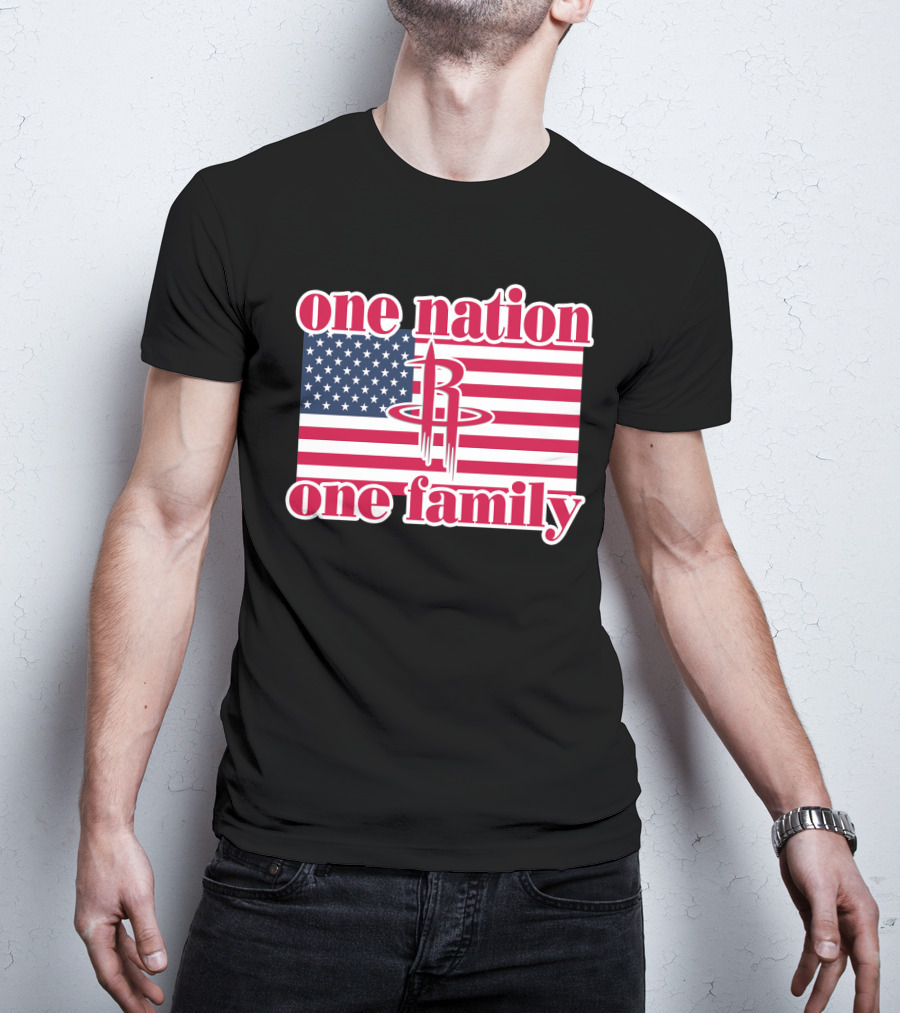 One Nation One Family 79 Houston Rockets Usa Flag T-Shirt