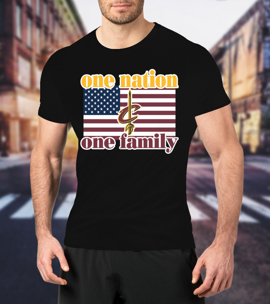 One Nation One Family Cleveland Cavaliers American Flag T-Shirt
