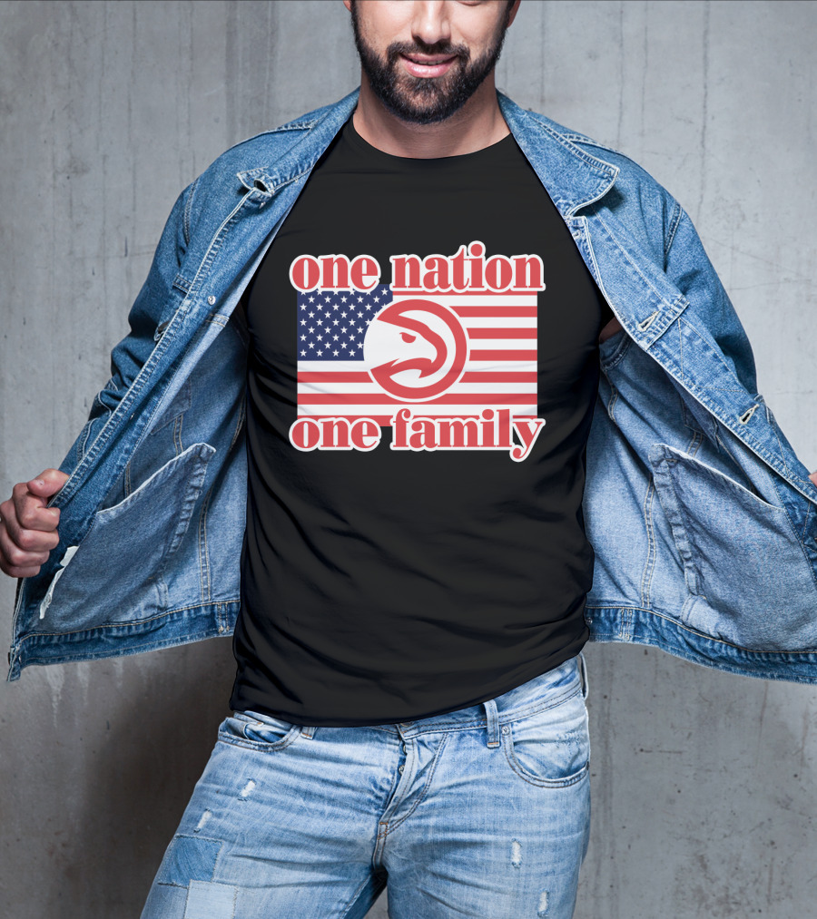 Atlanta Hawks One Nation One Family Usa Flag T-Shirt