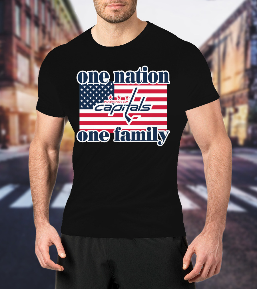 One Nation One Family Washington Capitals American Flag T-Shirt