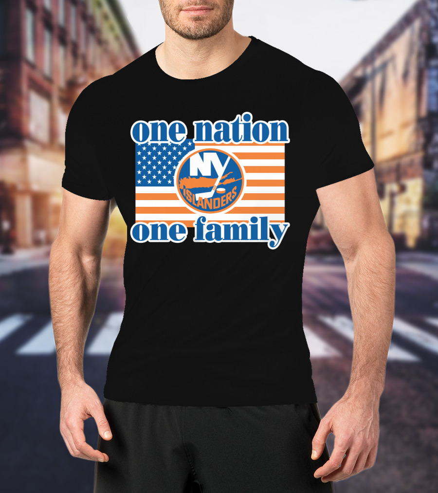 New York Islanders One Nation One Family American Flag T-Shirt