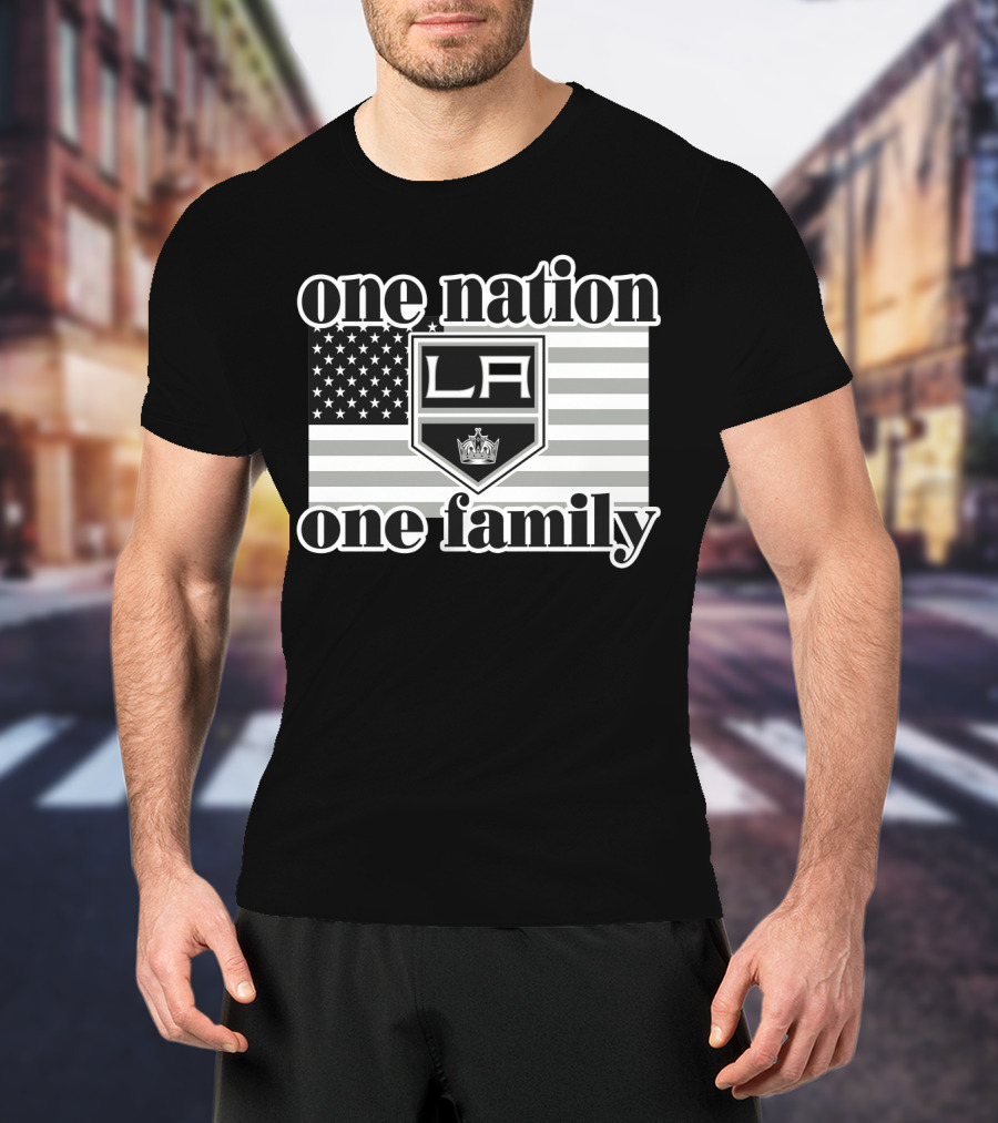 One Nation One Family La Kings 103 American Flag T-Shirt