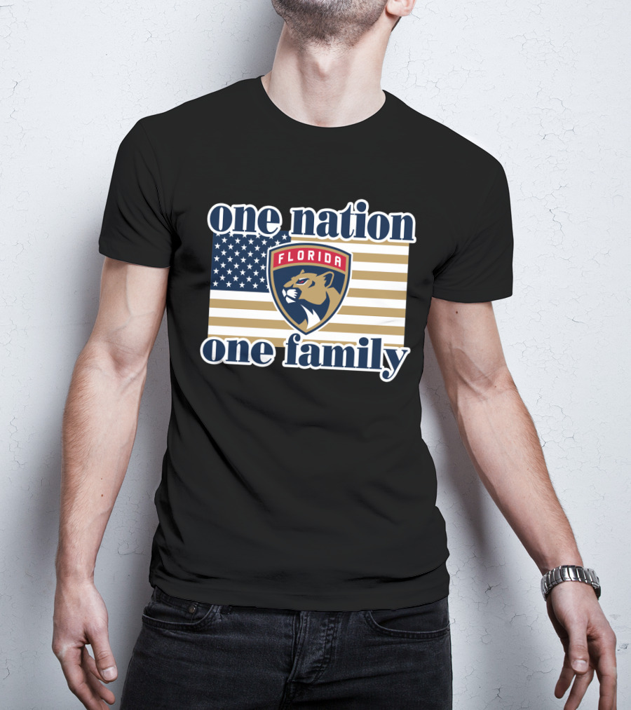 One Nation One Family Florida Panthers Flag T-Shirt