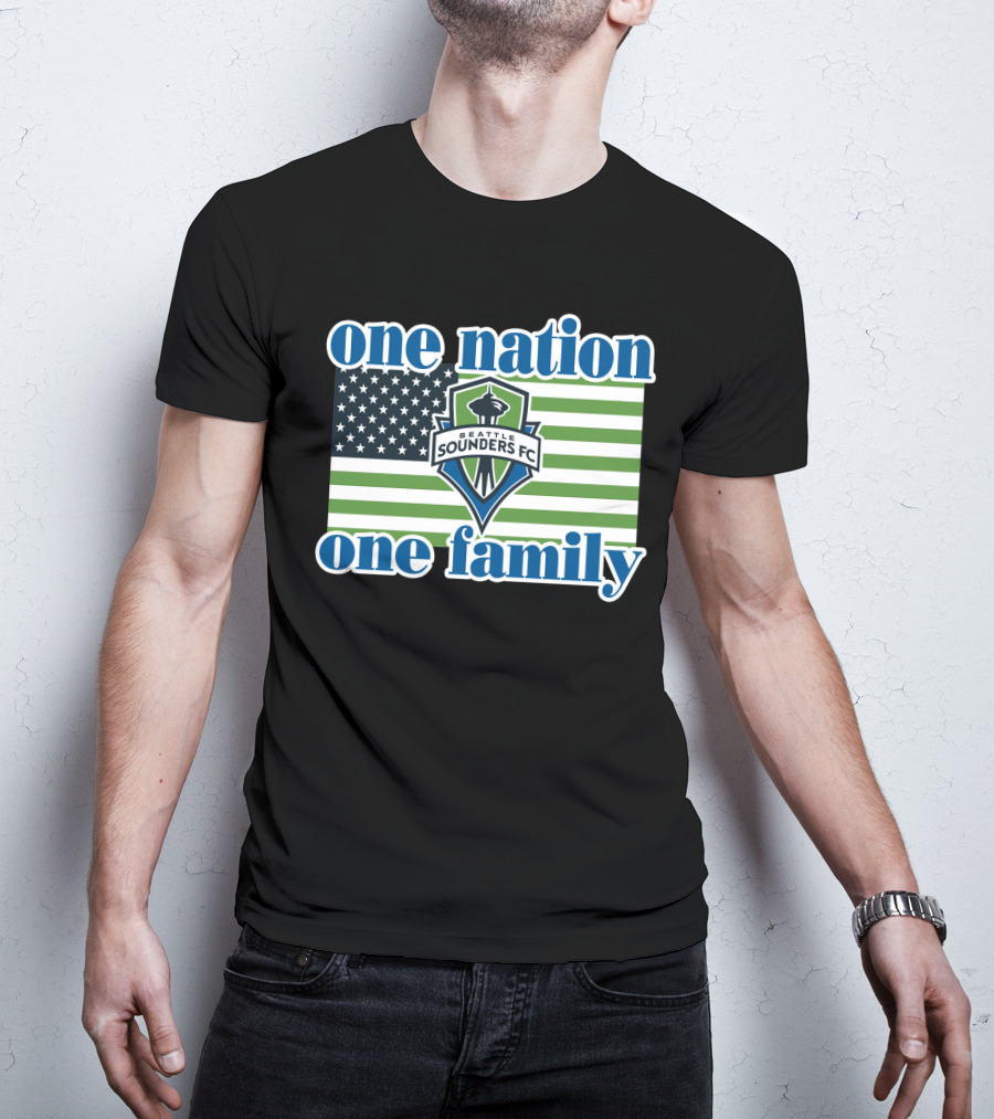 One Nation One Family Seattle Sounders Fc American Flag T-Shirt