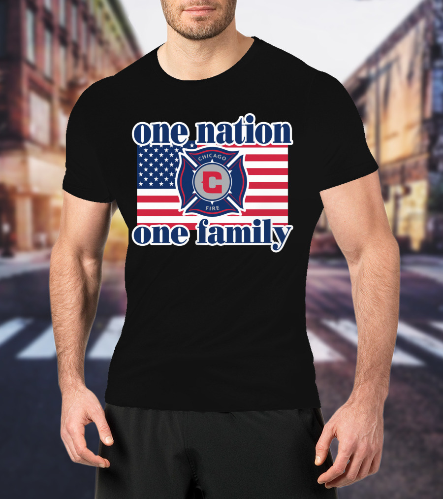 Chicago Fire One Nation One Family American Flag T-Shirt