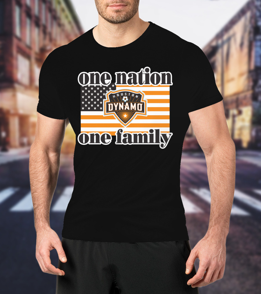 One Nation One Family Houston Dynamo American Flag T-Shirt