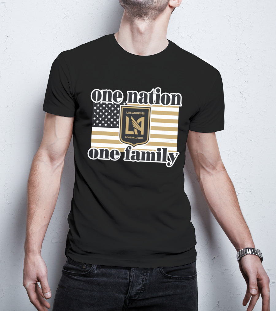 One Nation One Family Lafc American Flag 135 Los Angeles Fc T-Shirt