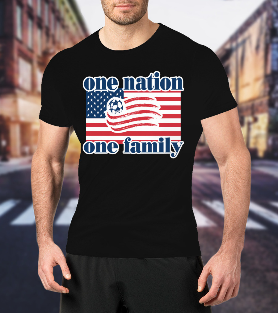 One Nation One Family New England Revolution Soccer Flag T-Shirt