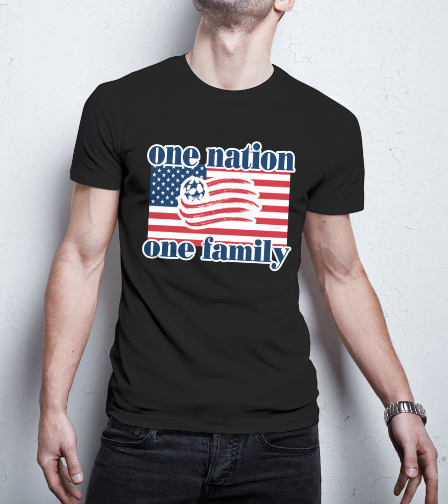 One Nation One Family New England Revolution Soccer Flag T-Shirt