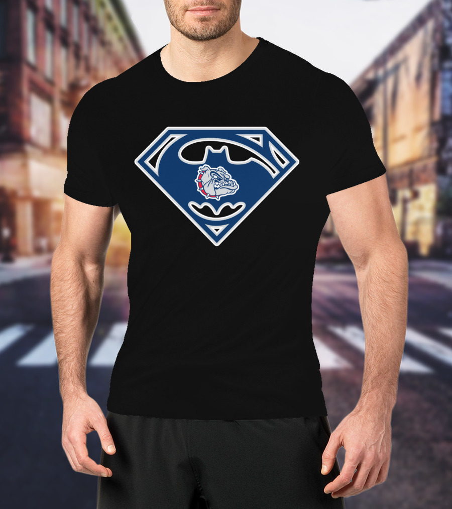 Gonzaga Bulldogs Superman Batman Logo Combo T-Shirt