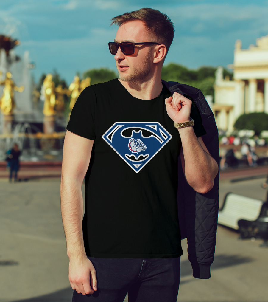 Gonzaga Bulldogs Superman Batman Logo Combo T-Shirt