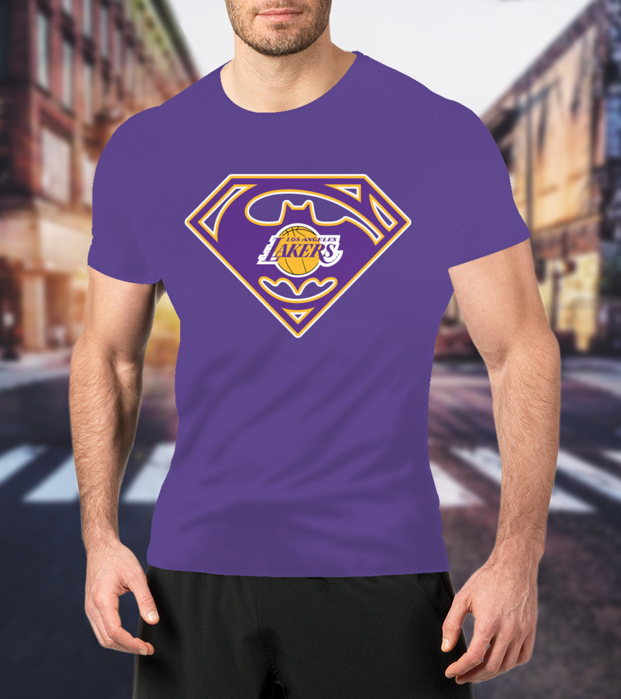 Superman Los Angeles Lakers Batman T-Shirt
