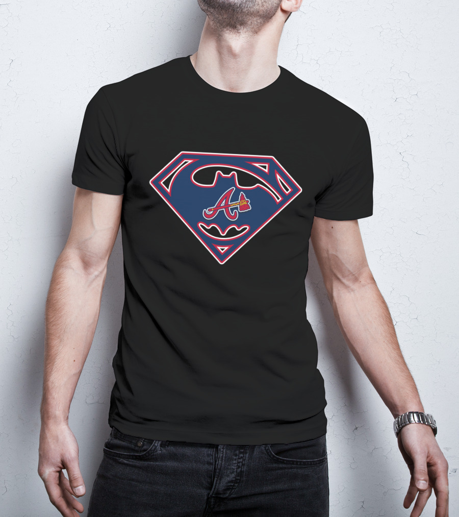 Superman Batman Logo Atlanta Braves T-Shirt