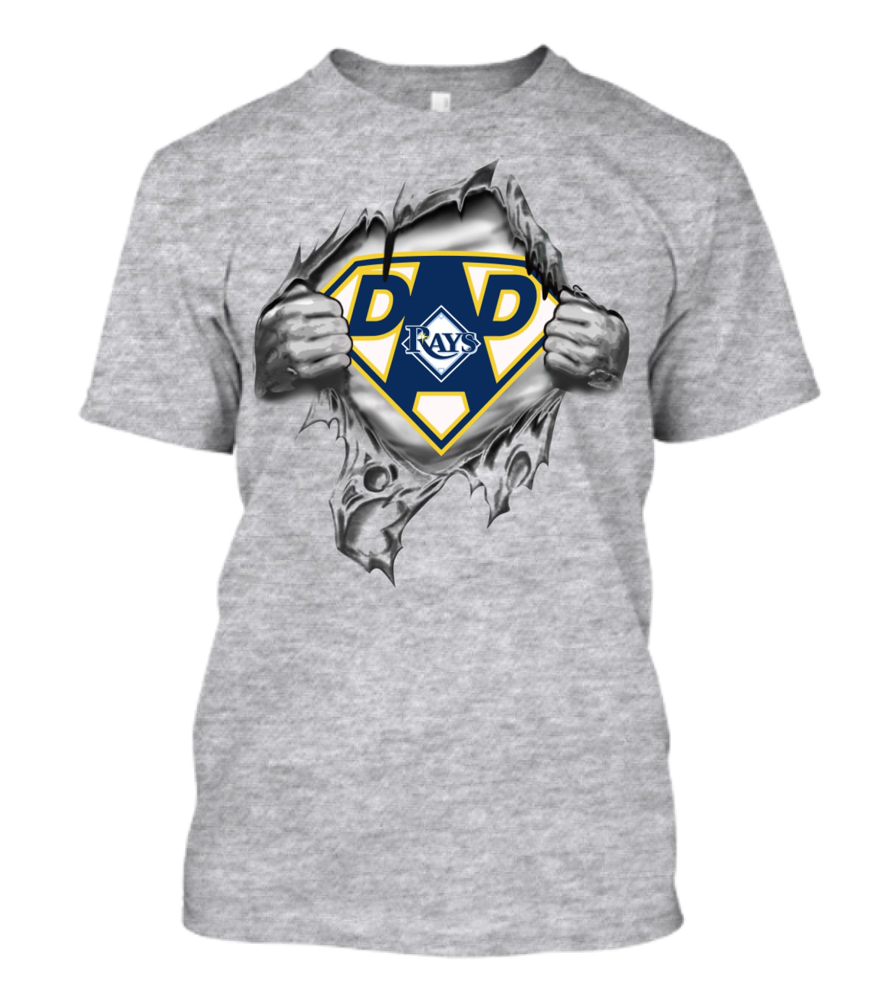 Dad Rays Superhero Logo Torn Effect T-Shirt