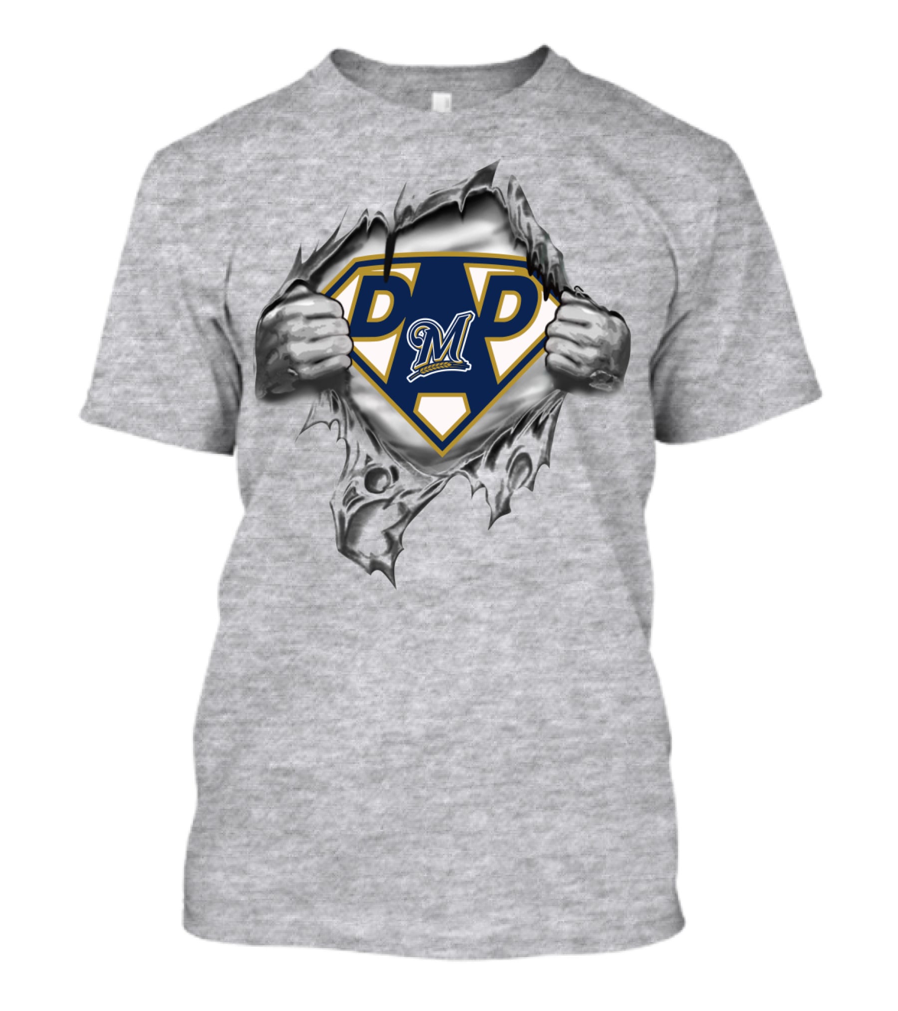 Milwaukee Baseball Dad Superhero T-Shirt