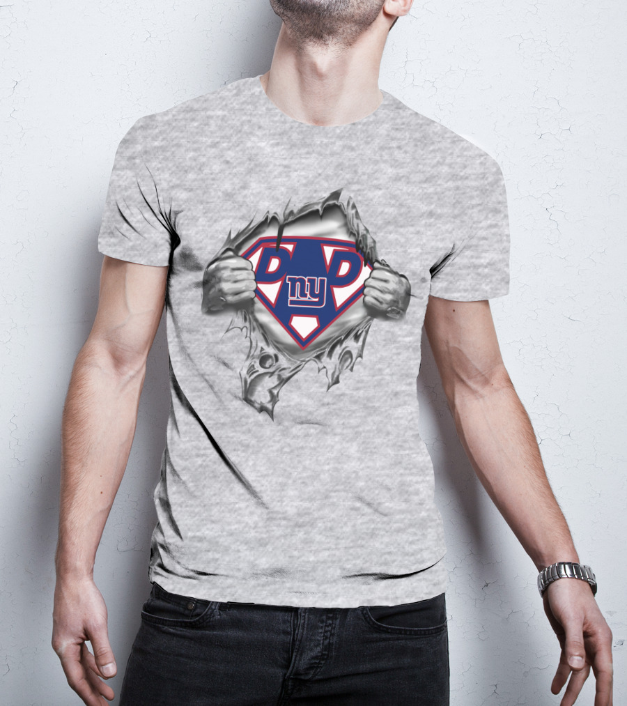 Dad Ny Super Dad Giants Fan Superhero Tribute T-Shirt