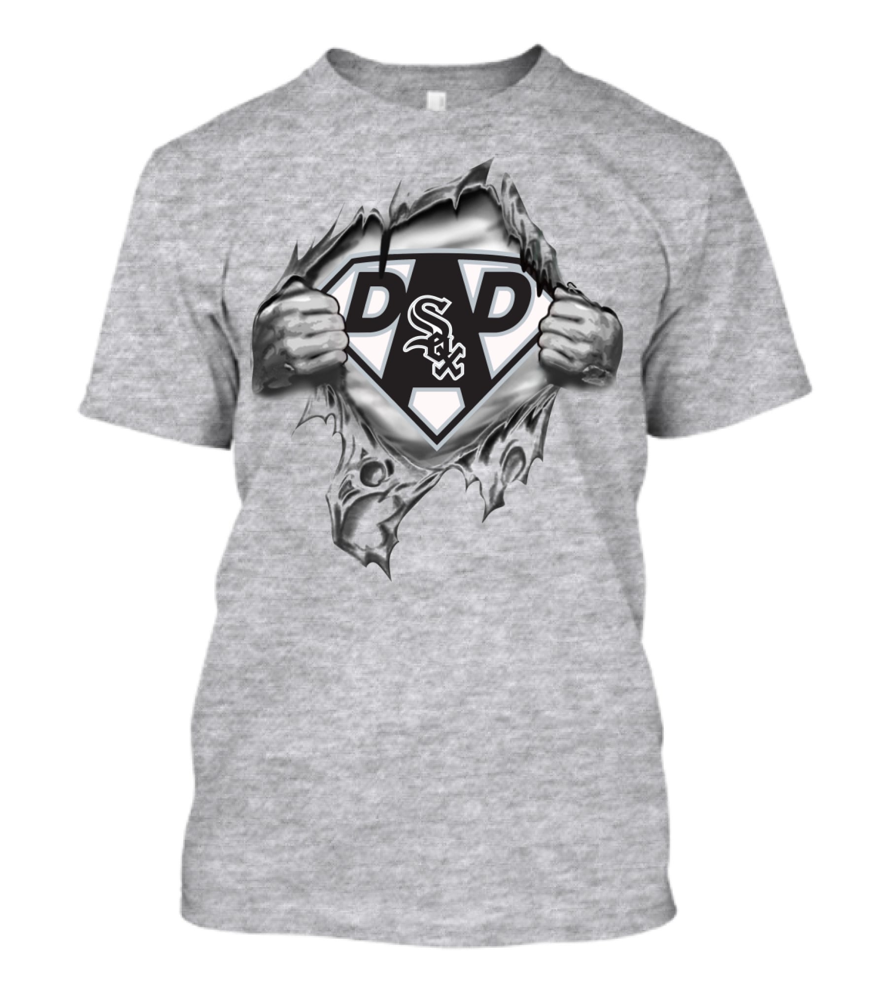 Chicago White Sox Super Dad Logo Design Dad Father's Day T-Shirt