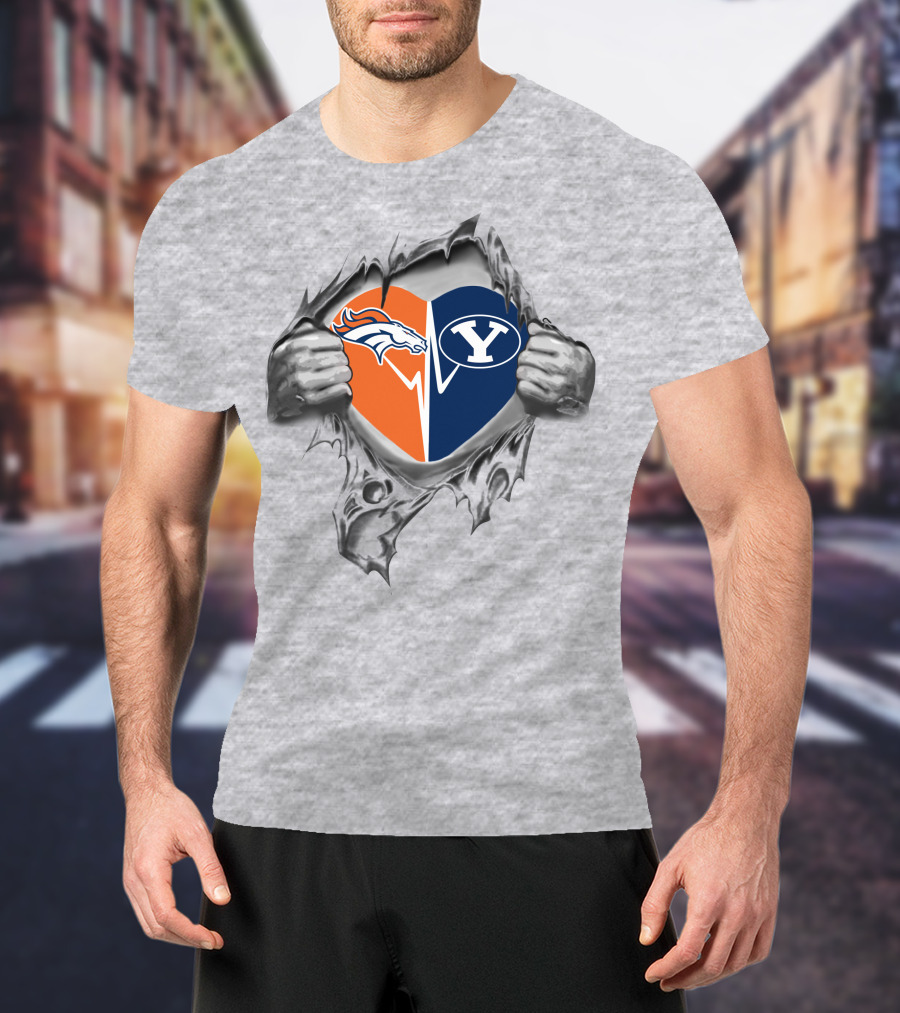 Broncos Byu Heartbeat Passion Revealed T-Shirt