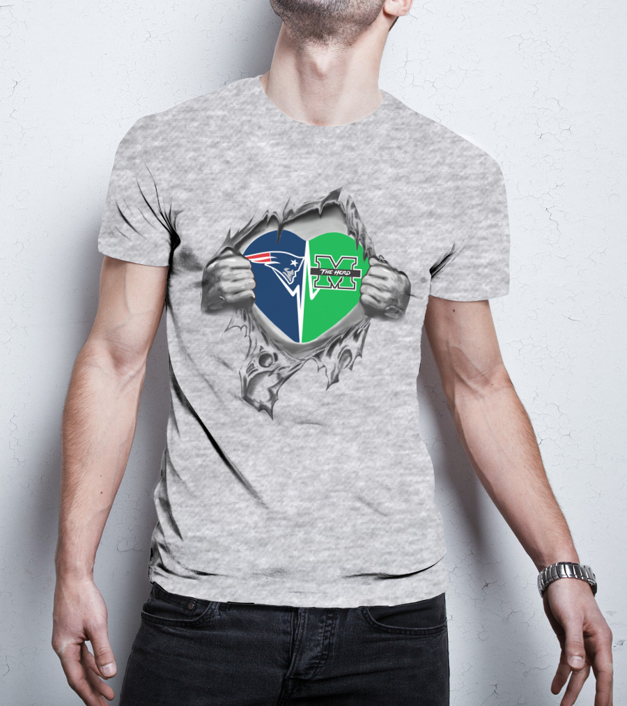 Patriots Marshall The Herd Heart T-Shirt