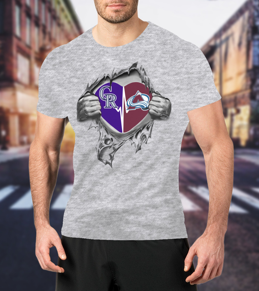 Rockies Avalanche Heartbeat Passion T-Shirt