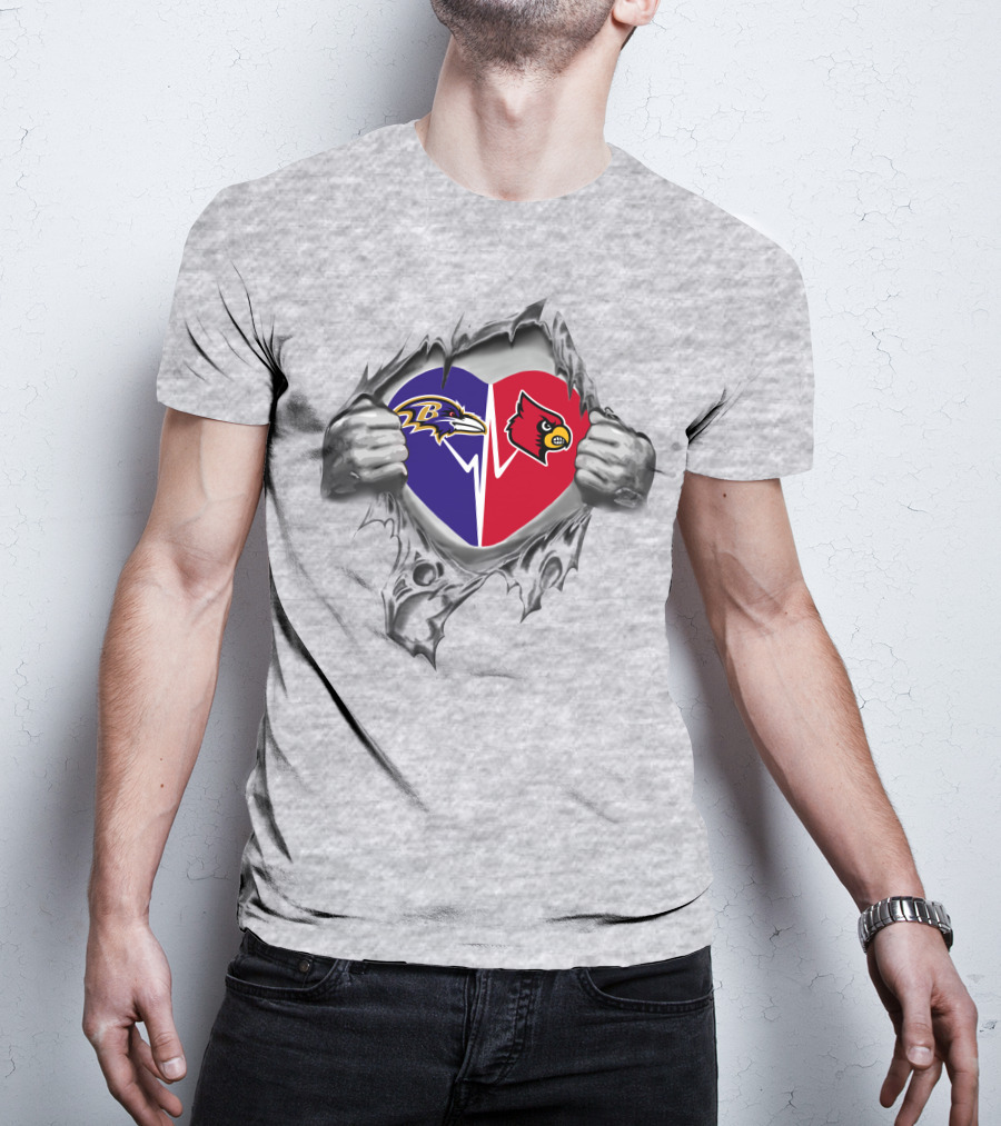 Ravens Louisville Heartbeat Passion Dual Loyalty T-Shirt