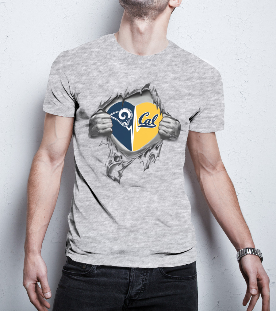 Rams Cal Heartbeat Passion Peeking Through T-Shirt