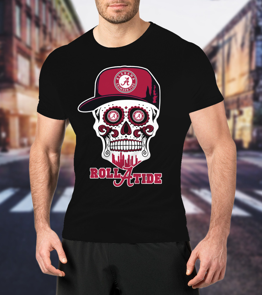 Alabama Crimson Tide Skull Roll Tide T-Shirt