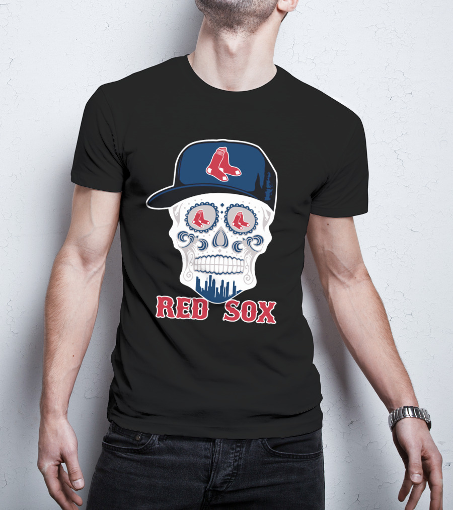Red Sox Skull With Boston Logo And Funny Twist T-Shirt