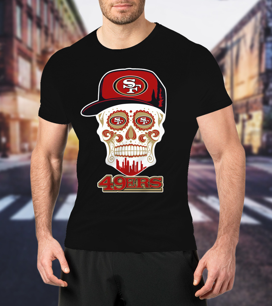 San Francisco 49ers Skull Sf Logo Baseball Cap Funny 49ers T-Shirt