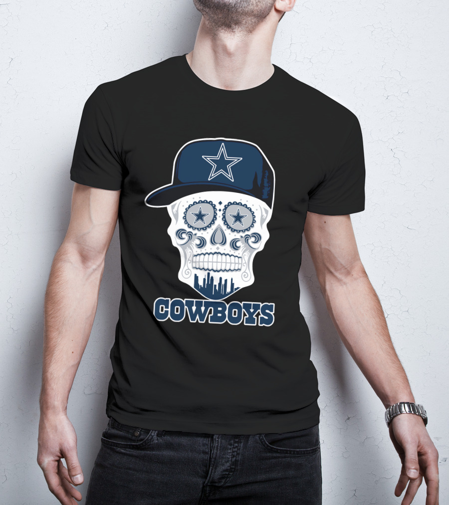 Dallas Cowboys Skull With Star Hat Funny T-Shirt