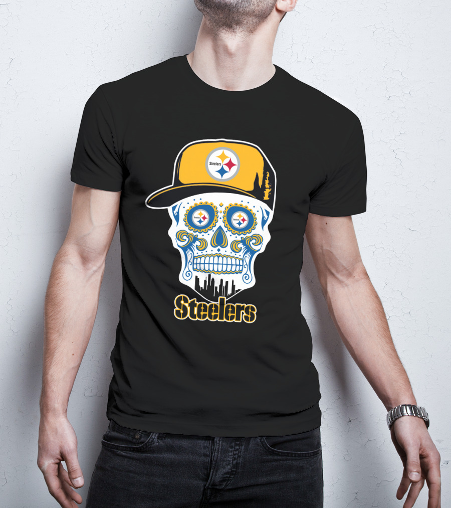 Steelers Skull Cap Pittsburgh Football Team T-Shirt
