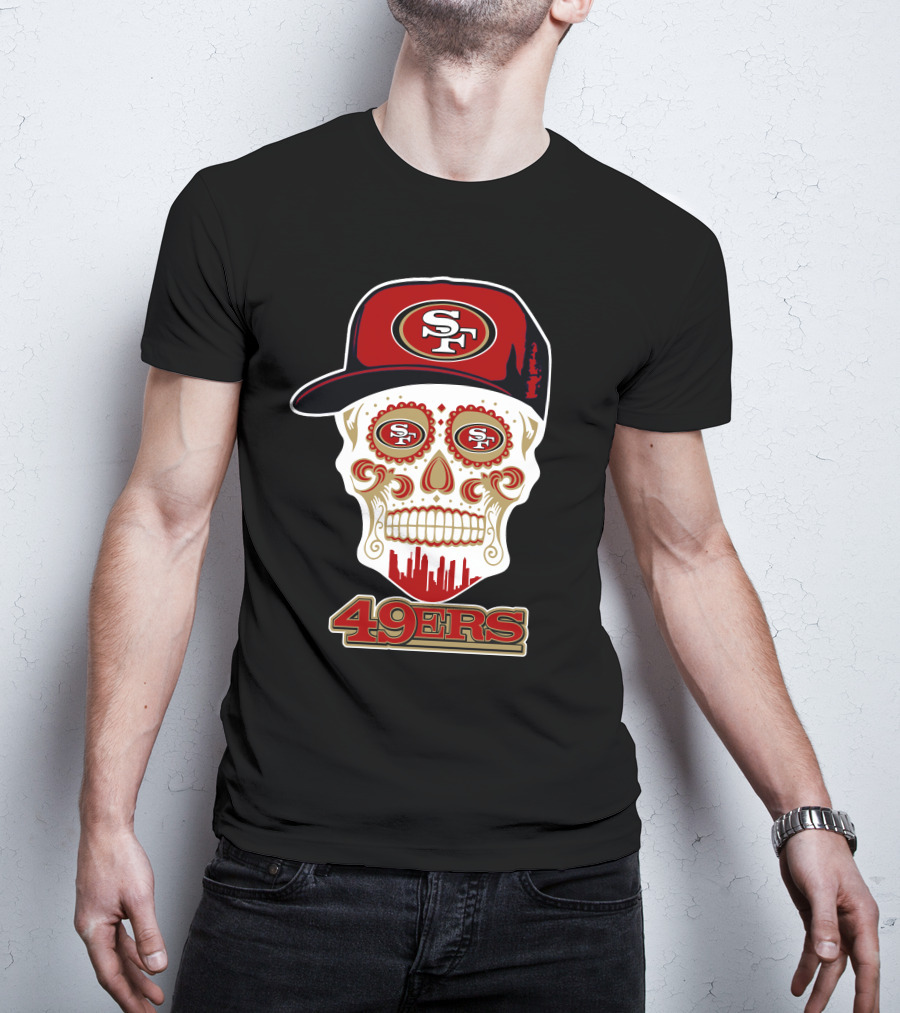 49ers Skull With San Francisco Hat And Funny T-Shirt