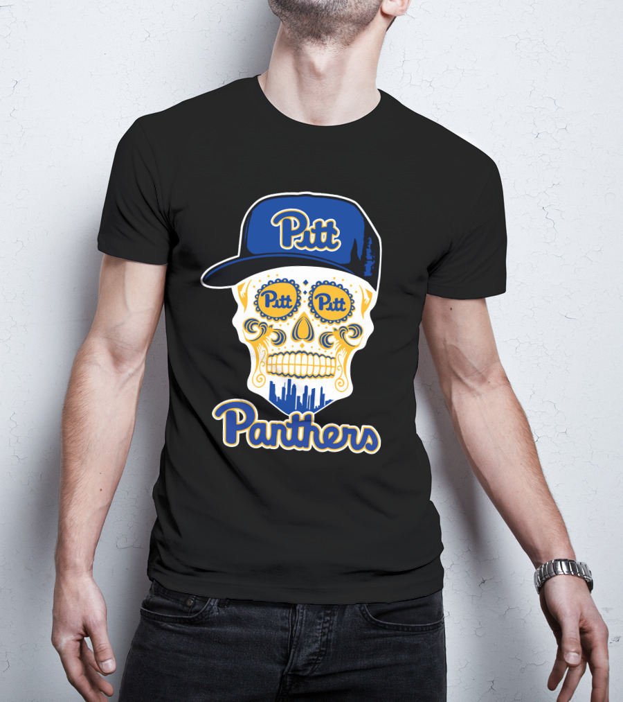 Pittsburgh Panthers Pitt Skull With Hat T-Shirt