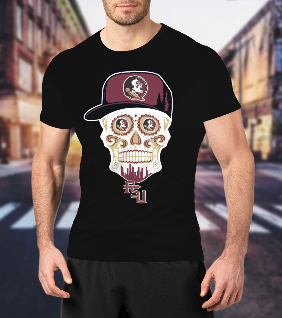 Florida State Seminoles Skull With Logo And Fsu T-Shirt