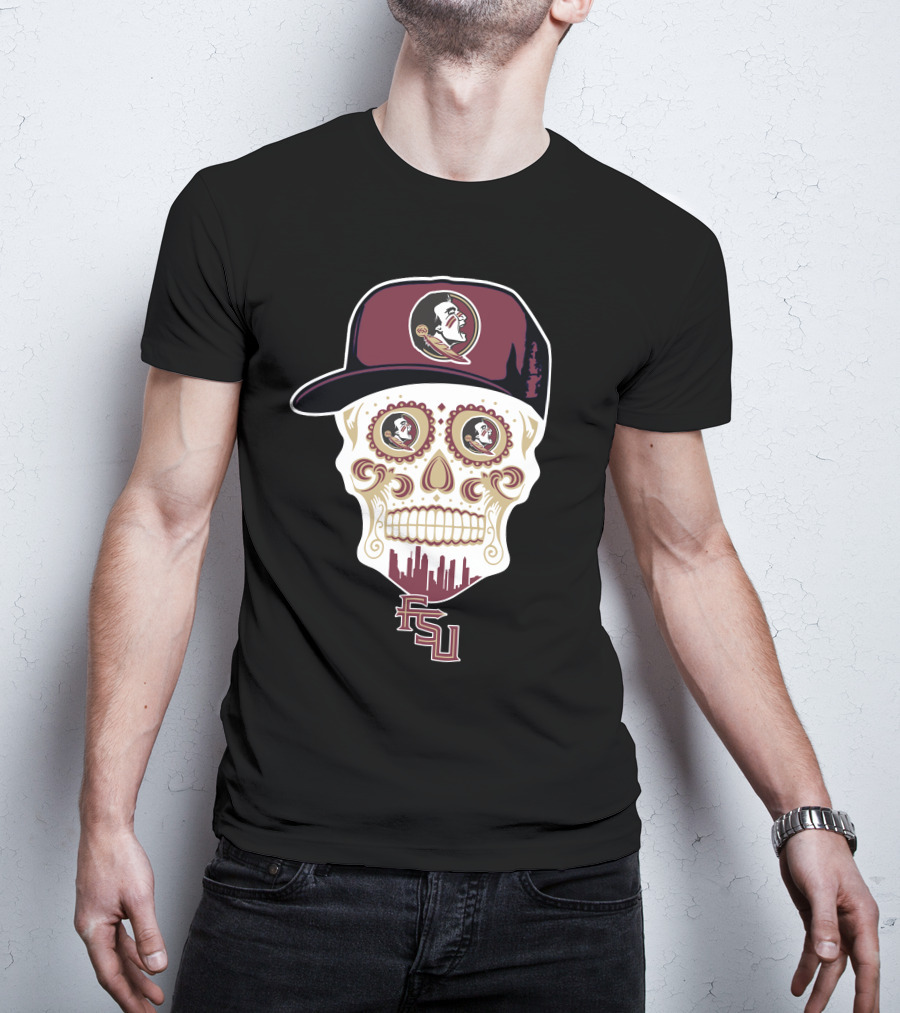 Florida State Seminoles Skull With Logo And Fsu T-Shirt