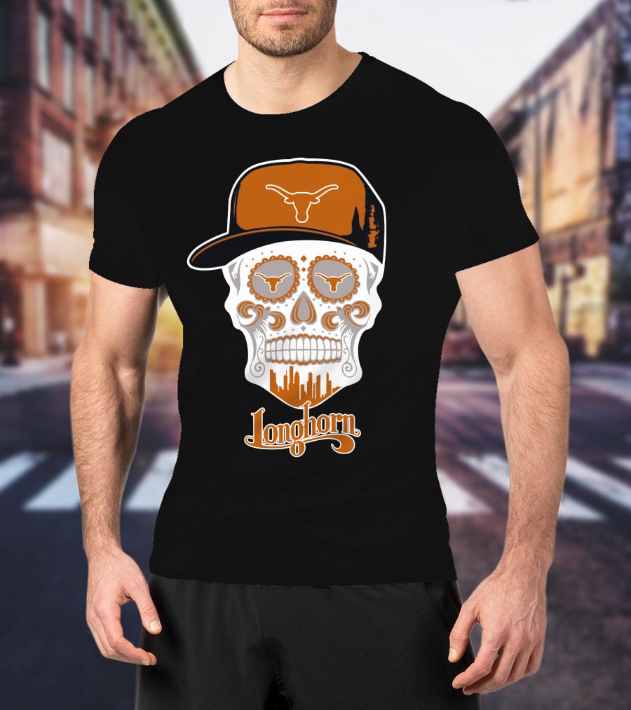 Longhorn Skull Texas Baseball Hat T-Shirt