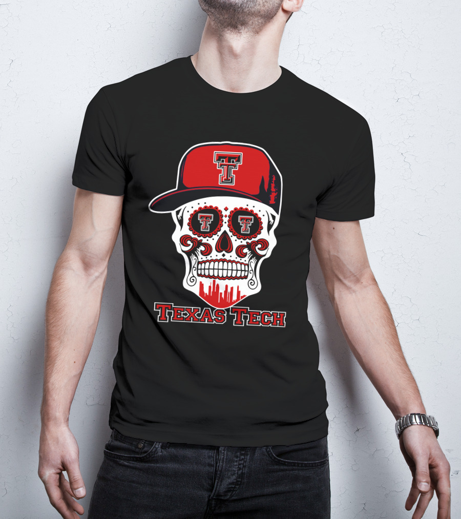 Texas Tech Red Raiders Skull With Hat T-Shirt