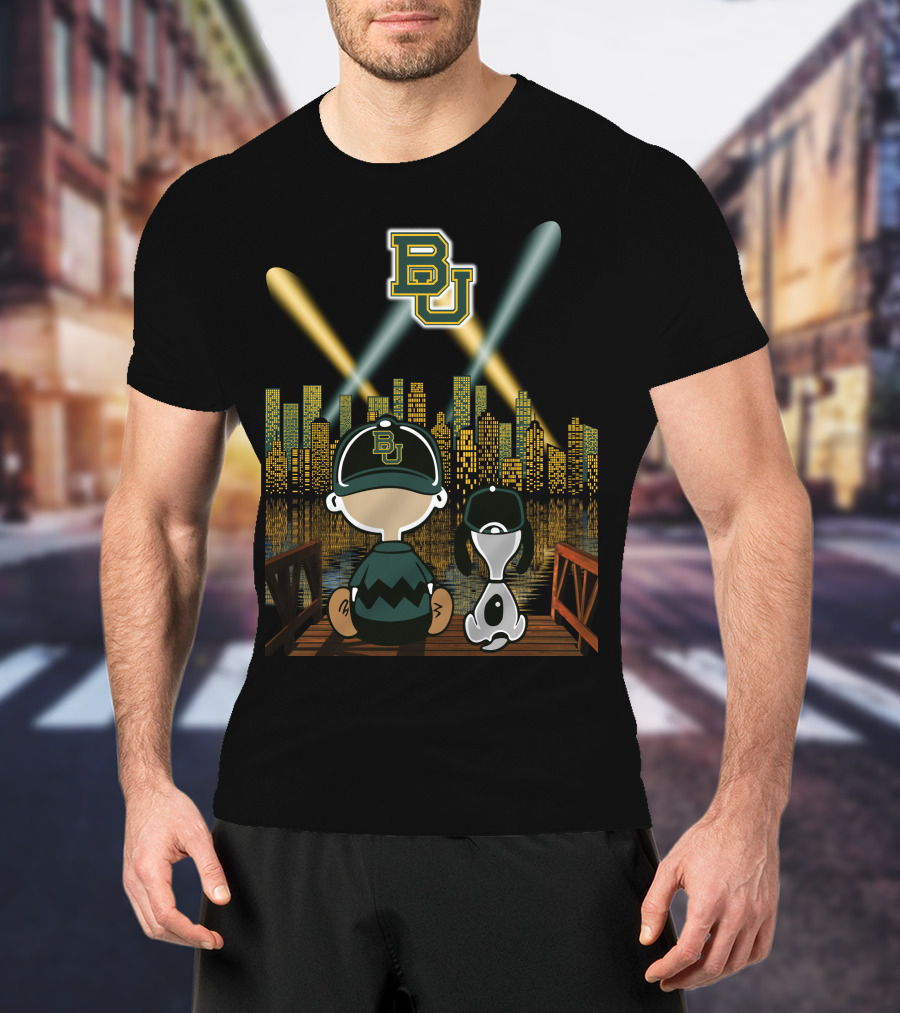 Bu Skyline Baylor Bears City Night Scene T-Shirt